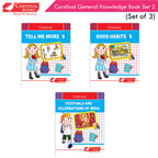 Cardinal General Knowledge Book 2 (Set of 3)|Good Habit B| Festival & Celebration of India| Tell Me More B| Combo Book Set| Ages 3-7 Years | Grocsy