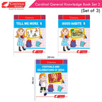 Cardinal General Knowledge Book 2 (Set of 3)|Good Habit B| Festival & Celebration of India| Tell Me More B| Combo Book Set| Ages 3-7 Years | Grocsy