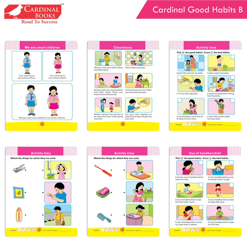 Cardinal General Knowledge Book 2 (Set of 3)|Good Habit B| Festival & Celebration of India| Tell Me More B| Combo Book Set| Ages 3-7 Years | Grocsy
