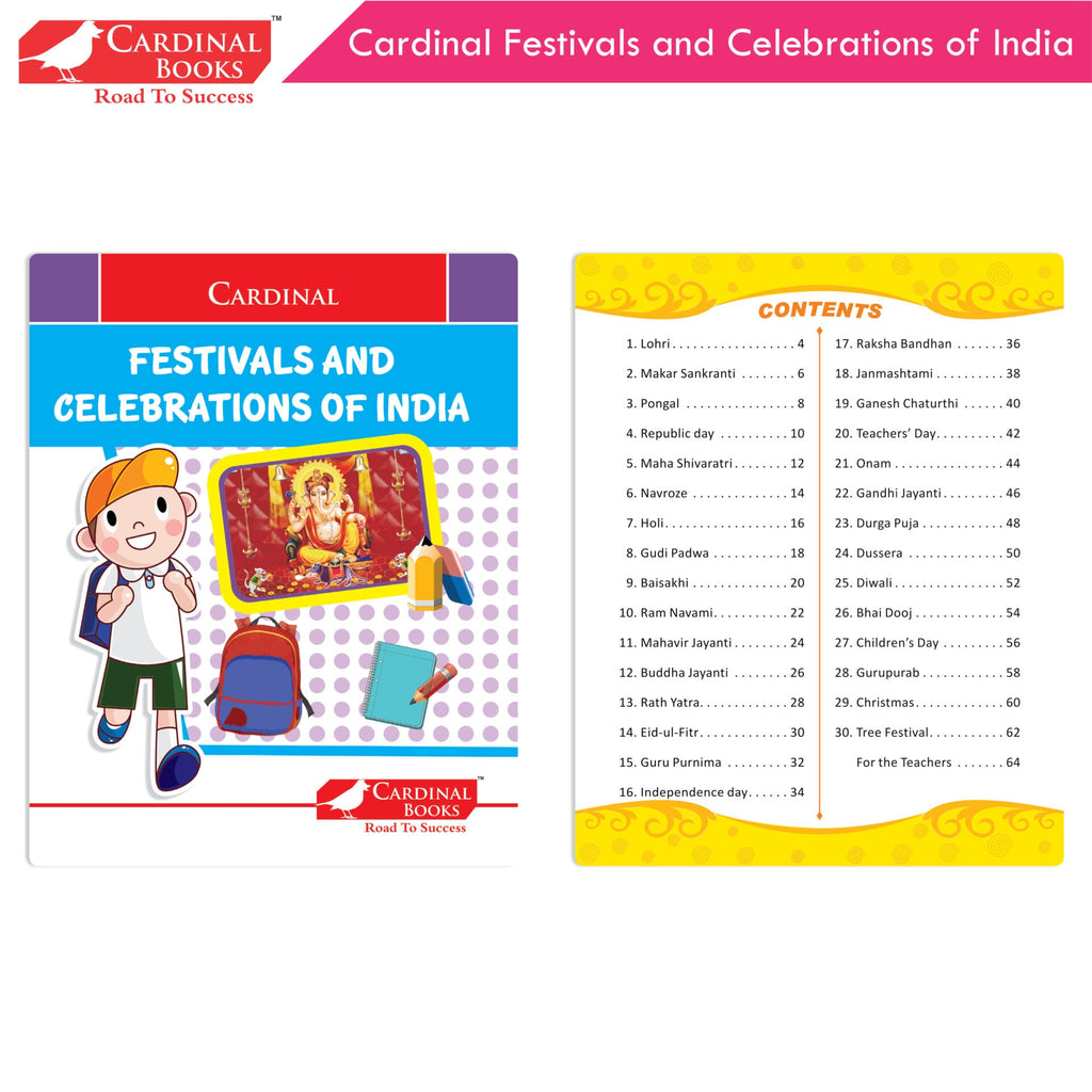 Cardinal General Knowledge Book 2 (Set of 3)|Good Habit B| Festival & Celebration of India| Tell Me More B| Combo Book Set| Ages 3-7 Years | Grocsy