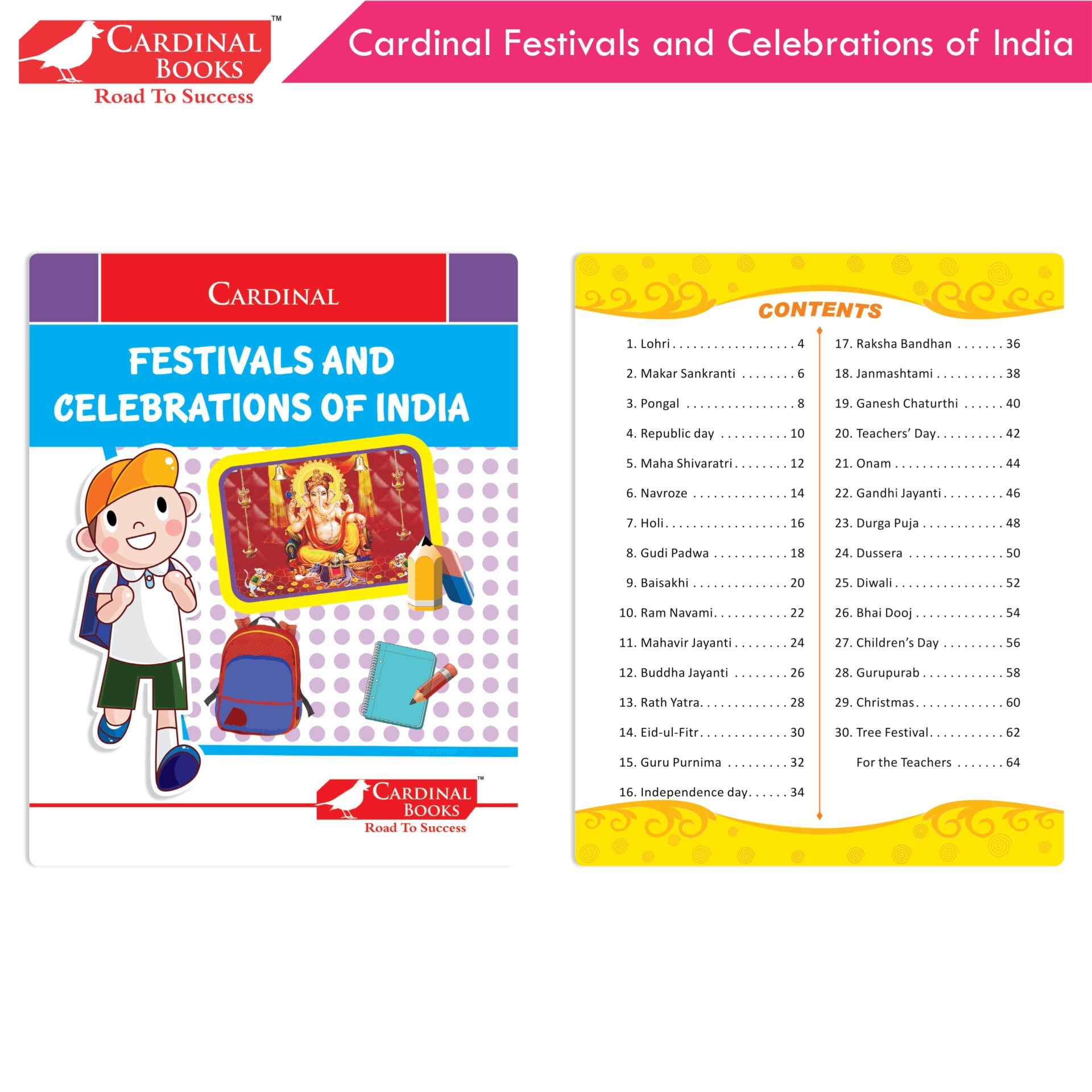 Cardinal General Knowledge Book 2 (Set of 3)|Good Habit B| Festival & Celebration of India| Tell Me More B| Combo Book Set| Ages 3-7 Years | Grocsy