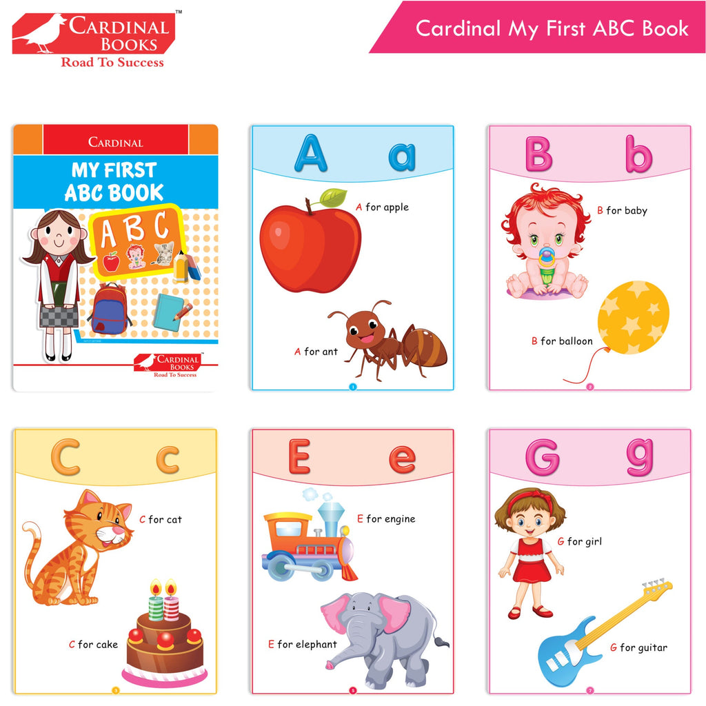 Cardinal My First Alphabet Books Set of 4| Alphabet Picture Book| My First ABC & Number Book| Picture Dictionary| Kindergarten Book| Ages 3-6 Years | Grocsy