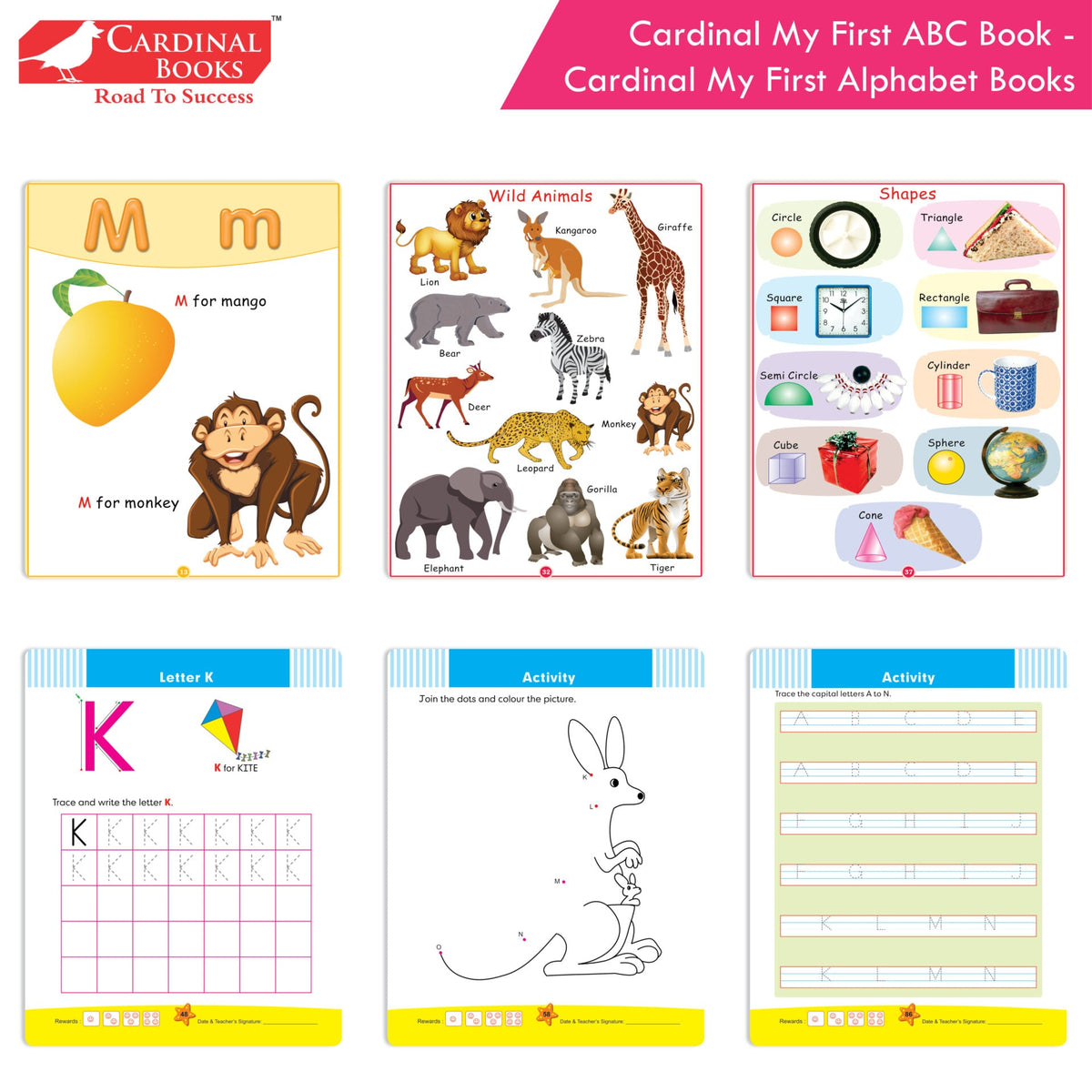 Cardinal My First Alphabet Books Set of 4| Alphabet Picture Book| My First ABC & Number Book| Picture Dictionary| Kindergarten Book| Ages 3-6 Years | Grocsy