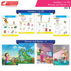 Cardinal Books Preschool Learning Nursery Kit B Set of 8|Alphabet | Numbers| Rhymes & Stories| Colouring| Phonic Book Ages 3-4 Years | Grocsy