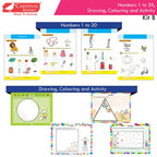 Cardinal Books Preschool Learning Nursery Kit B Set of 8|Alphabet | Numbers| Rhymes & Stories| Colouring| Phonic Book Ages 3-4 Years | Grocsy