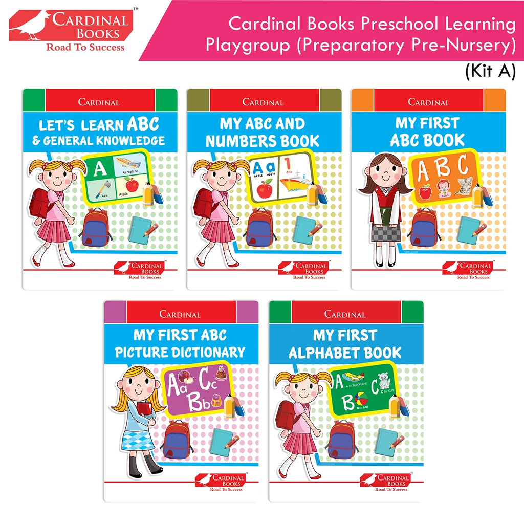 Cardinal Books Preschool Learning Playgroup (Preparatory Pre-Nursery) Kit A| Ages 2-3 Years| My First ABC Picture Dictionary | Grocsy