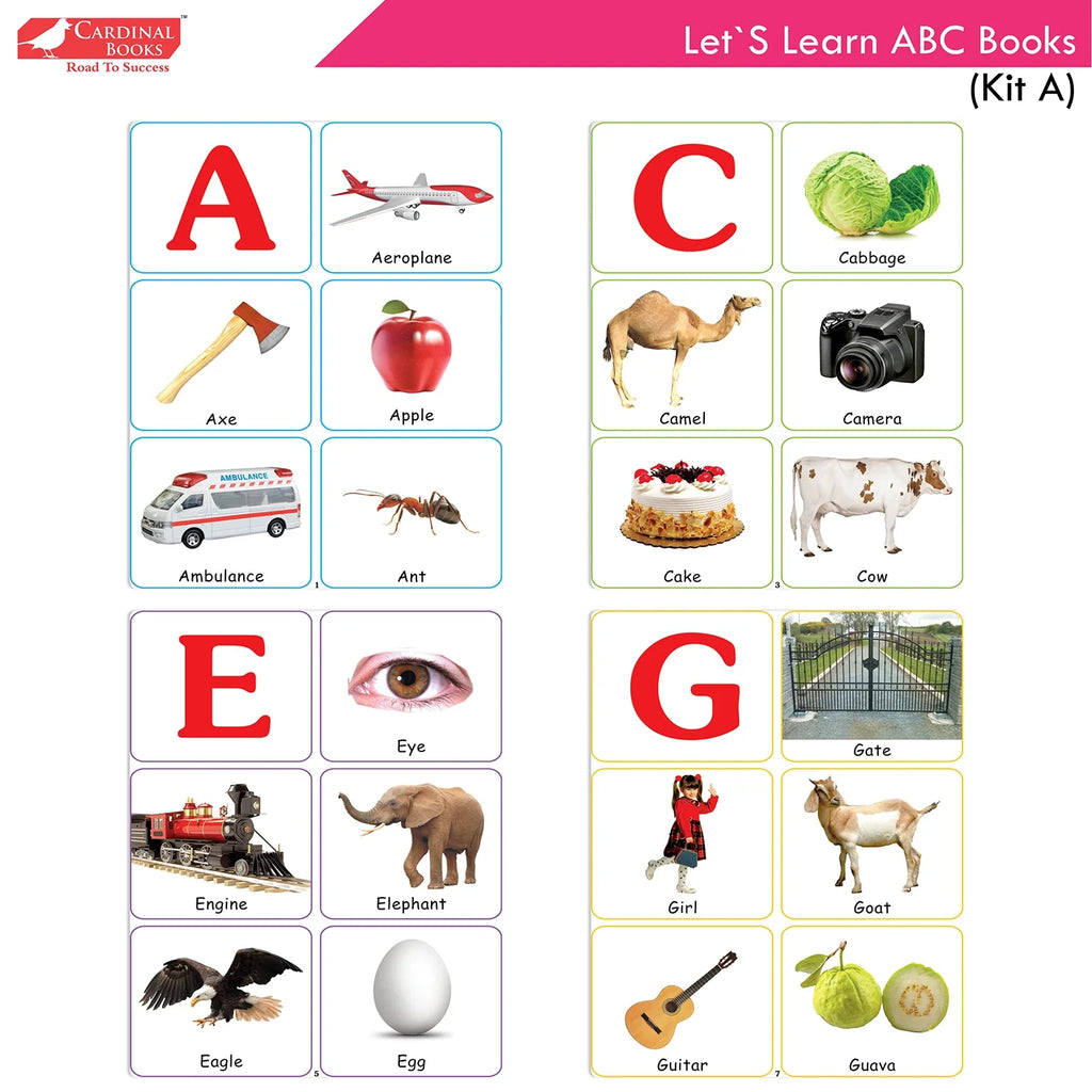 Cardinal Books Preschool Learning Playgroup (Preparatory Pre-Nursery) Kit A| Ages 2-3 Years| My First ABC Picture Dictionary | Grocsy