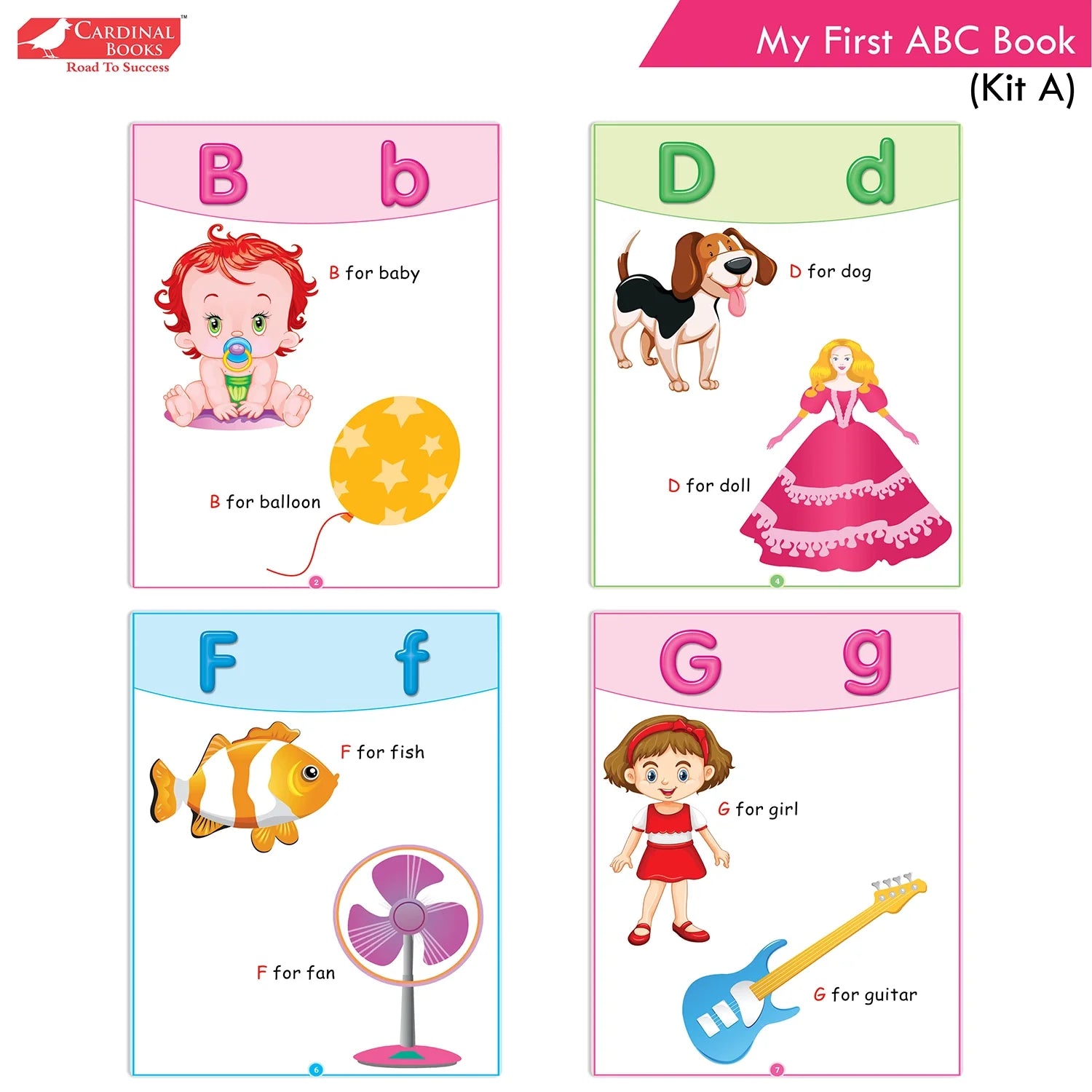 Cardinal Books Preschool Learning Playgroup (Preparatory Pre-Nursery) Kit A| Ages 2-3 Years| My First ABC Picture Dictionary | Grocsy