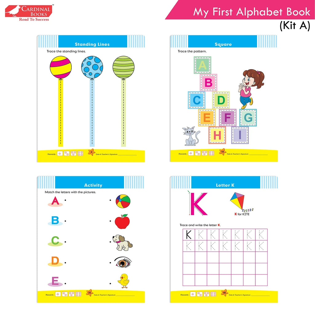 Cardinal Books Preschool Learning Playgroup (Preparatory Pre-Nursery) Kit A| Ages 2-3 Years| My First ABC Picture Dictionary | Grocsy