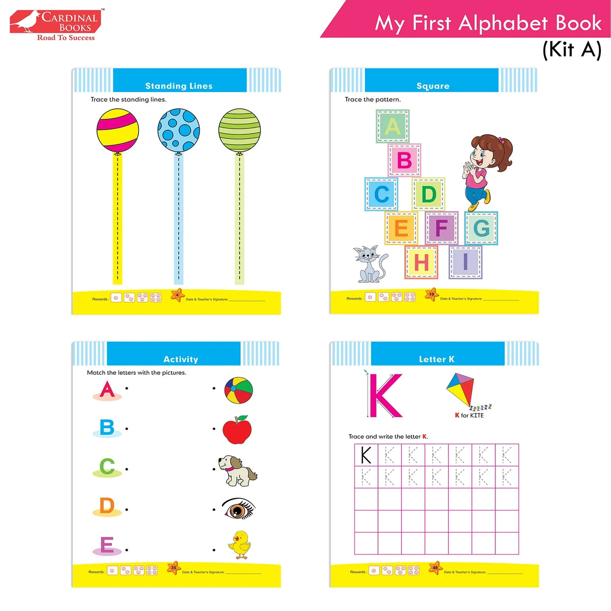 Cardinal Books Preschool Learning Playgroup (Preparatory Pre-Nursery) Kit A| Ages 2-3 Years| My First ABC Picture Dictionary | Grocsy