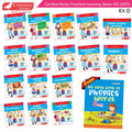 Cardinal Books Preschool Learning Senior KG (UKG) Kit D Set of 16| Cursive Alphabet| Number|Rhymes and Stories| Phonic|Ages 5-6 Years + | Grocsy