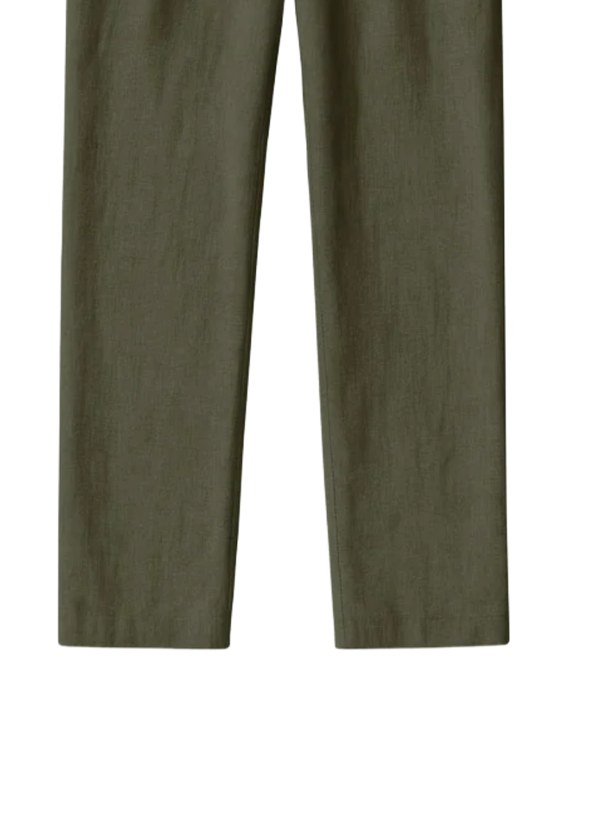 Fabmade Olive Green Cotton Linen Pajama For Men | Grocsy