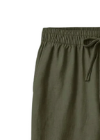Fabmade Olive Green Cotton Linen Pajama For Men | Grocsy