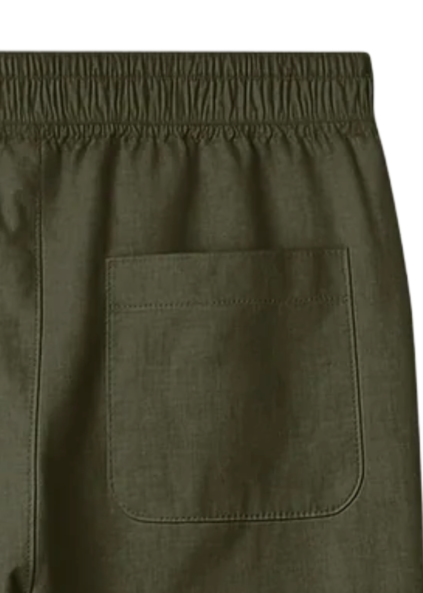 Fabmade Olive Green Cotton Linen Pajama For Men | Grocsy