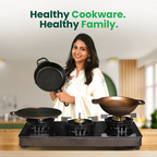 The Indus Valley CASTrong Cast Iron Cookware Set: Tawa + Kadai, Kitchen Set for Home, Pre-seasoned, 100% Pure, Toxin-free, Induction | Grocsy