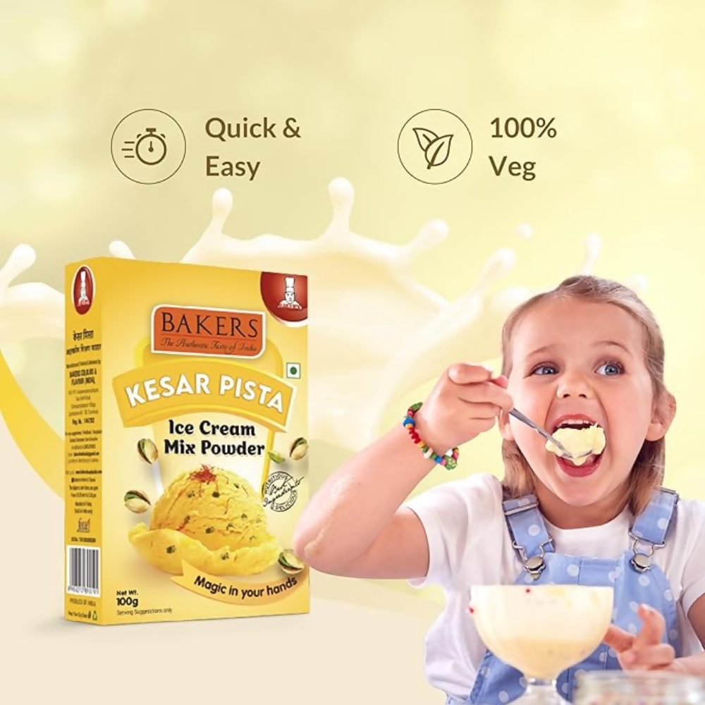 BAKERS Kesar Pista Ice Cream Powder | Grocsy