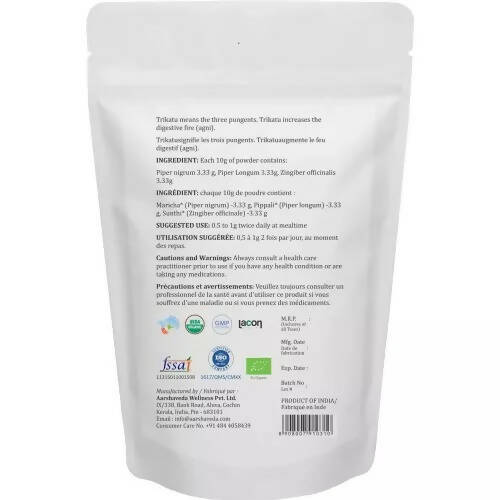 Aarshaveda Organic Trikatu Powder | Grocsy