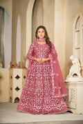 Jyoti Fashion Women's Gajri Net Embroidered Anarkali Kurta Pant Set With Dupatta | Grocsy