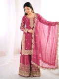 Teeya Creation Womens New Trendy Embroidery Coding And Sequence Work Pink Kurta Set | Grocsy