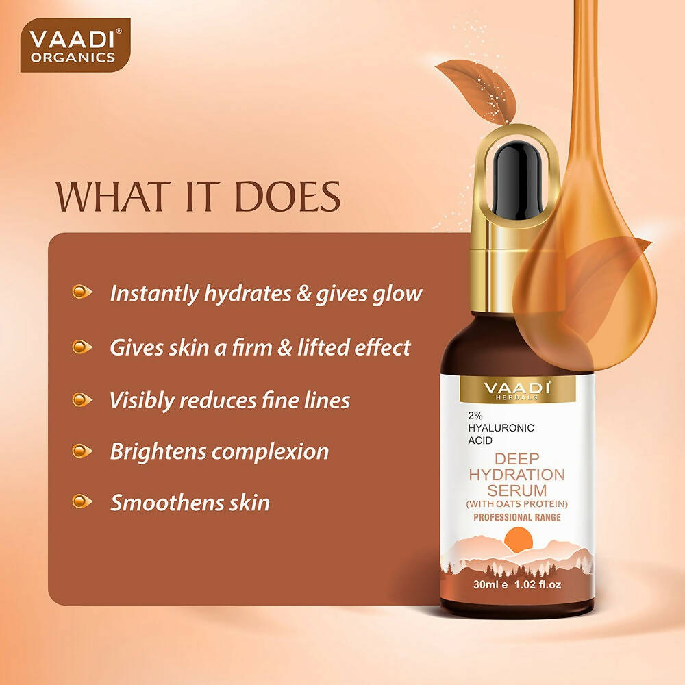 Vaadi Herbals Deep Hydration Serum With 2% Hyaluronic Acid & Oats Protein | Grocsy