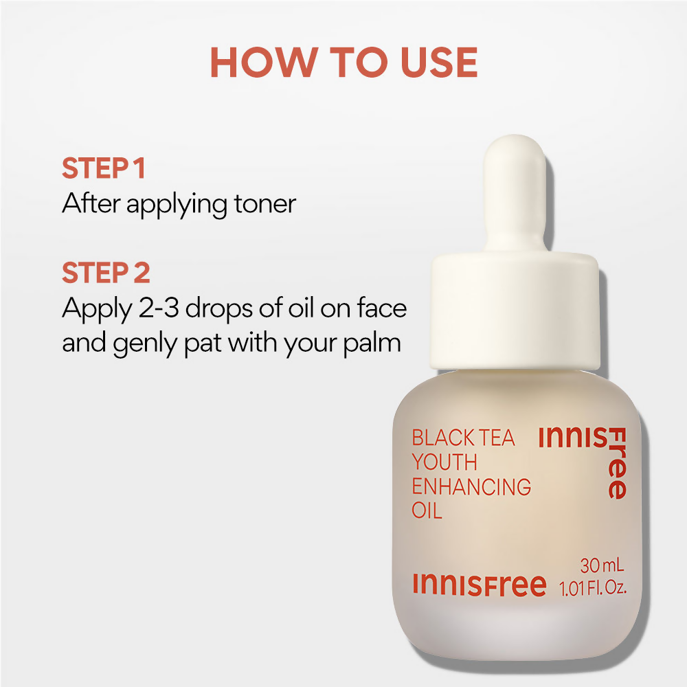 Innisfree Black Tea Youth Enhancing Oil For Anti-Aging & Healthy Glow | Grocsy