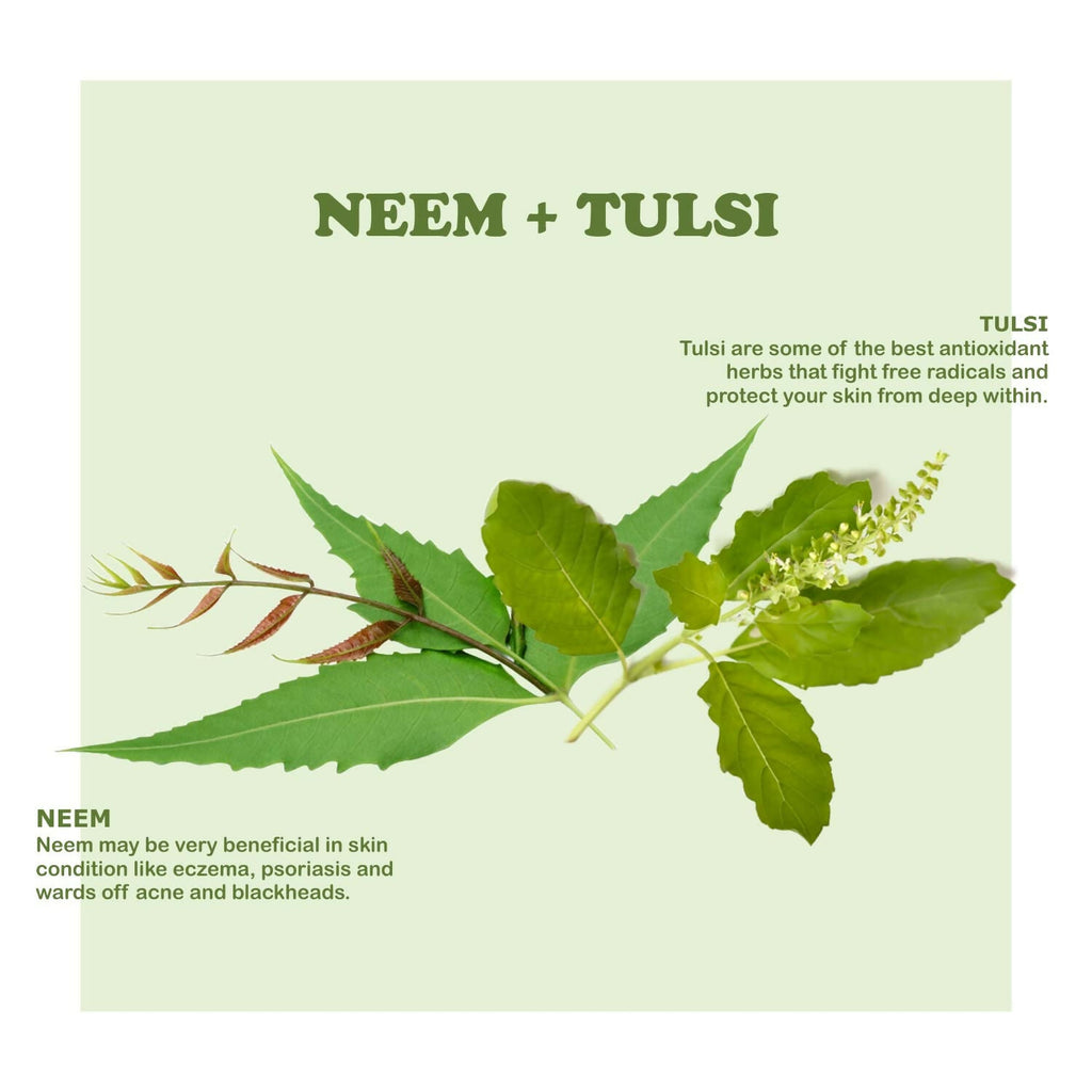 Kimayra Organic Neem + Tulsi Face Pack Powder For Pimple Free Skin, Helps In Cleansing The Skin | Grocsy