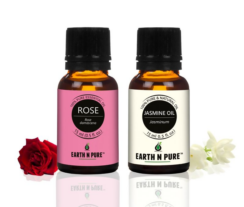 Earth N Pure Rose Essential Oil and Jasmine Essential Oil | Grocsy