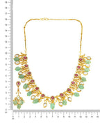 Natural Stones Antique Finish Earrings and Choker Necklace set - Ruby Raang | Grocsy