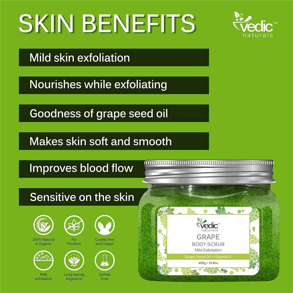 Vedic Naturals Grape Body Scrub | Grocsy