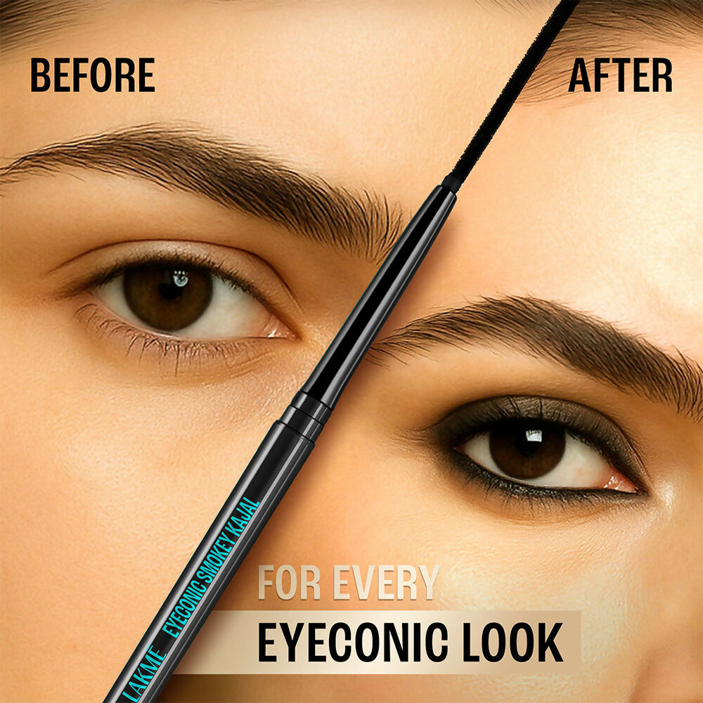 Lakme 9-5 Eyeconic Smokey Kajal - Black | Grocsy