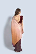 Vegaa Fashion Brown Vichitra Silk Embroidered Party Wear Saree | Grocsy
