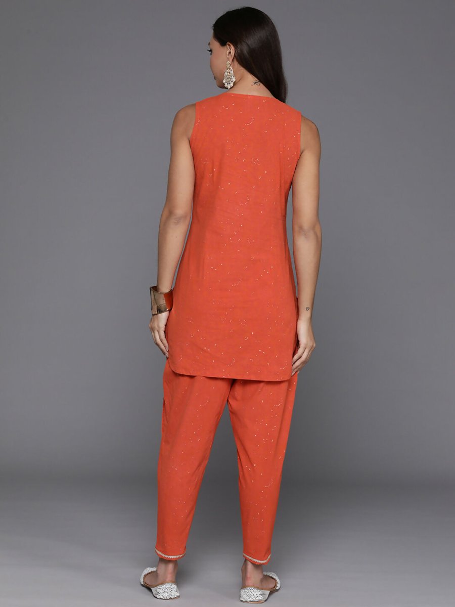 Ahalyaa Women's Traditional Wear Co-ods - Orange | Grocsy