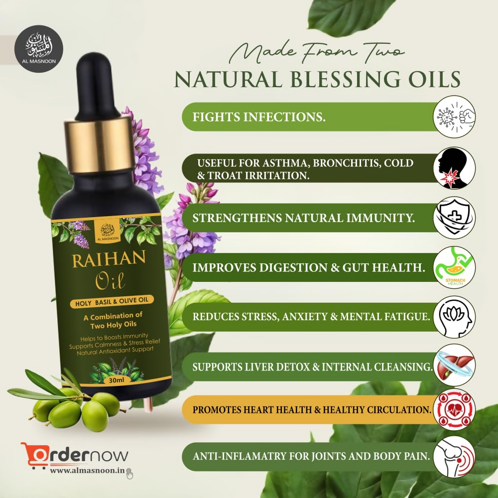 Al Masnoon Raihan Oil – A Sacred Blend of Two Holy Oils | Grocsy