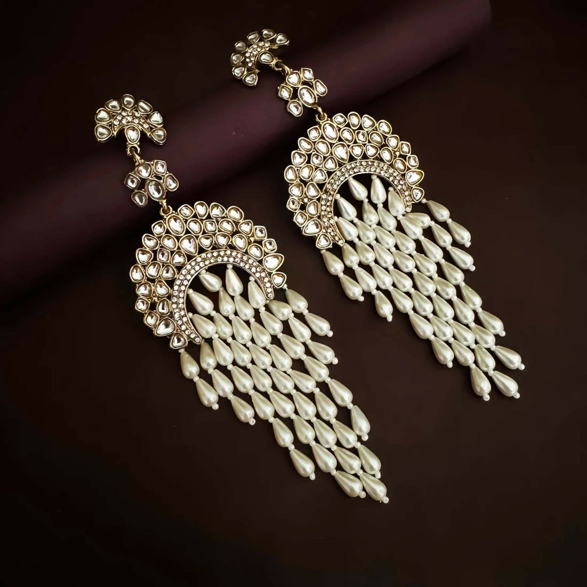 Joban Fashion Uncut Kundan Chandbali Earrings