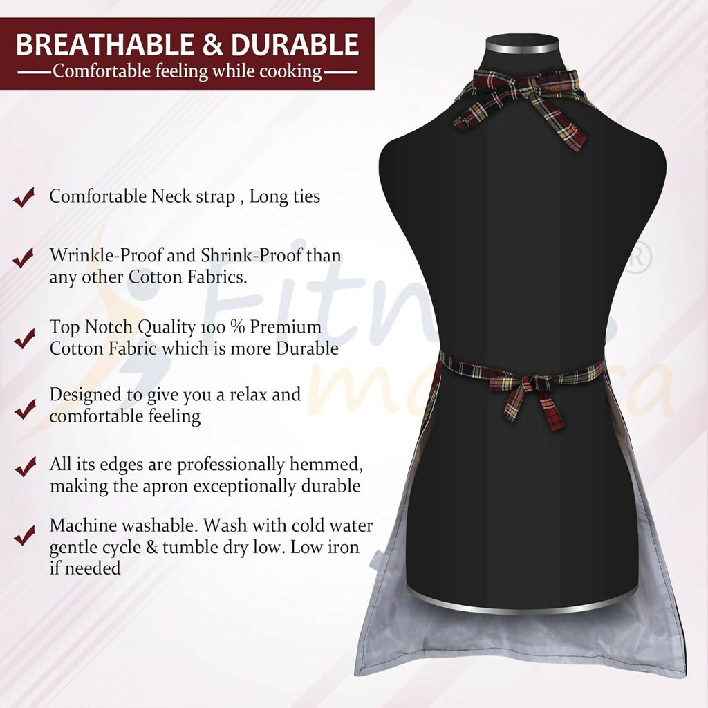 Fitness Mantra Waterproof Kitchen Apron For Men & Women-Multicolour | Grocsy