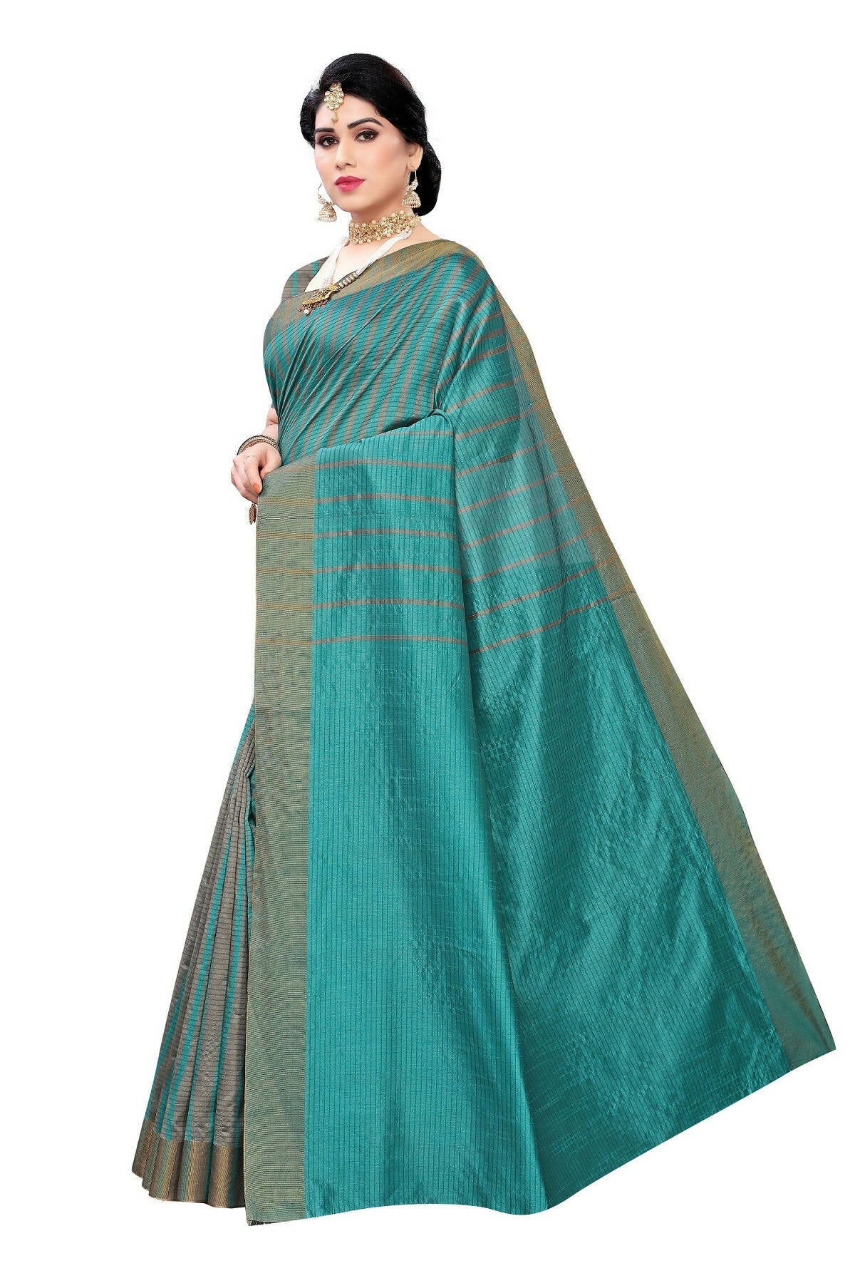 Vamika Cotton Silk Weaving Paithani Rama Saree (Paithani Rama) | Grocsy