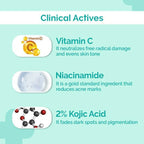 The Derma Co Radiant & Glowing Skin Combo: 2% Kojic Acid Face Serum & C-Cinamide Radiance Sunscreen Aqva Gel | Grocsy