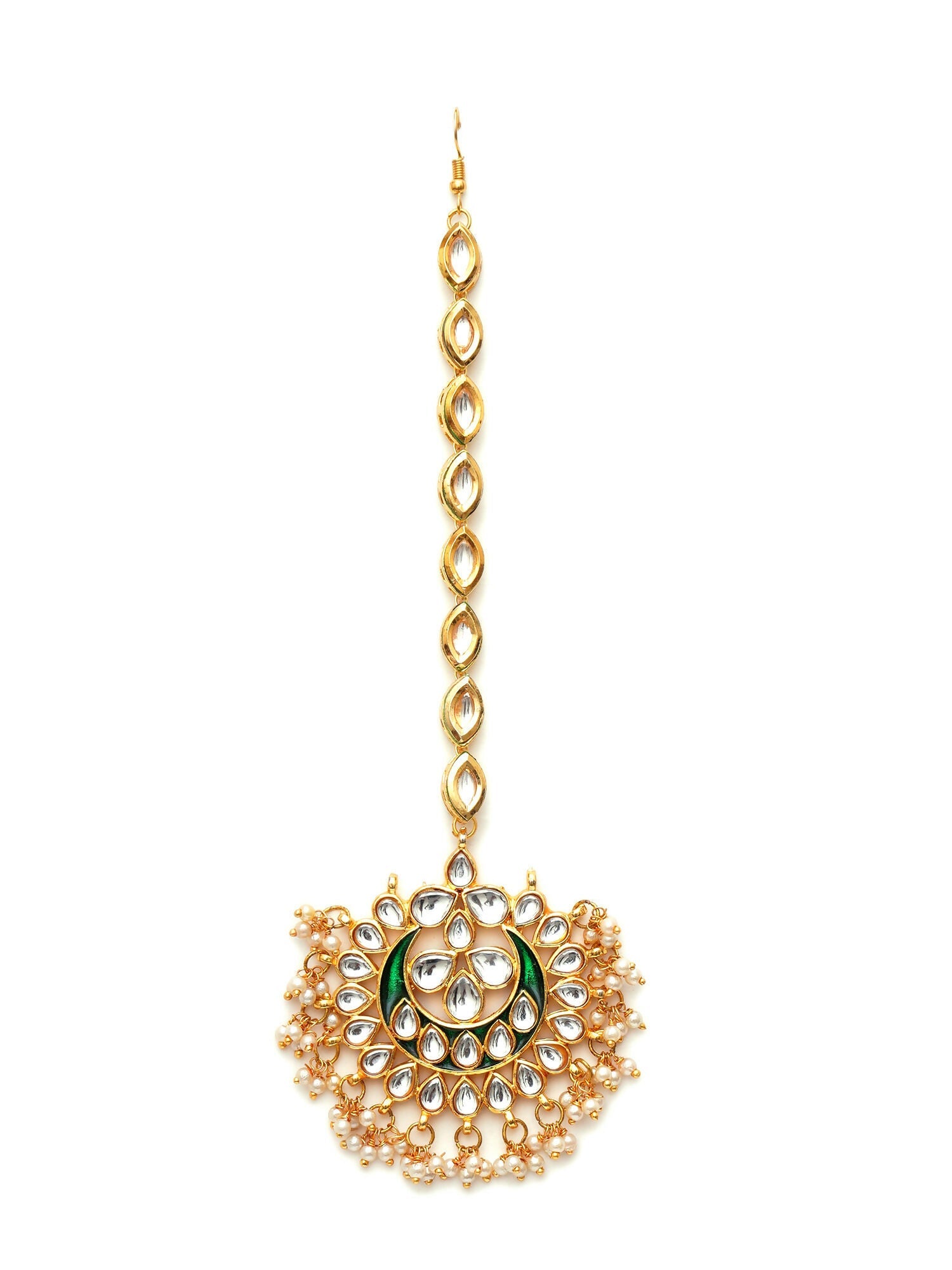 Kundan Maang Tikka (Gold) - Ruby Raang | Grocsy