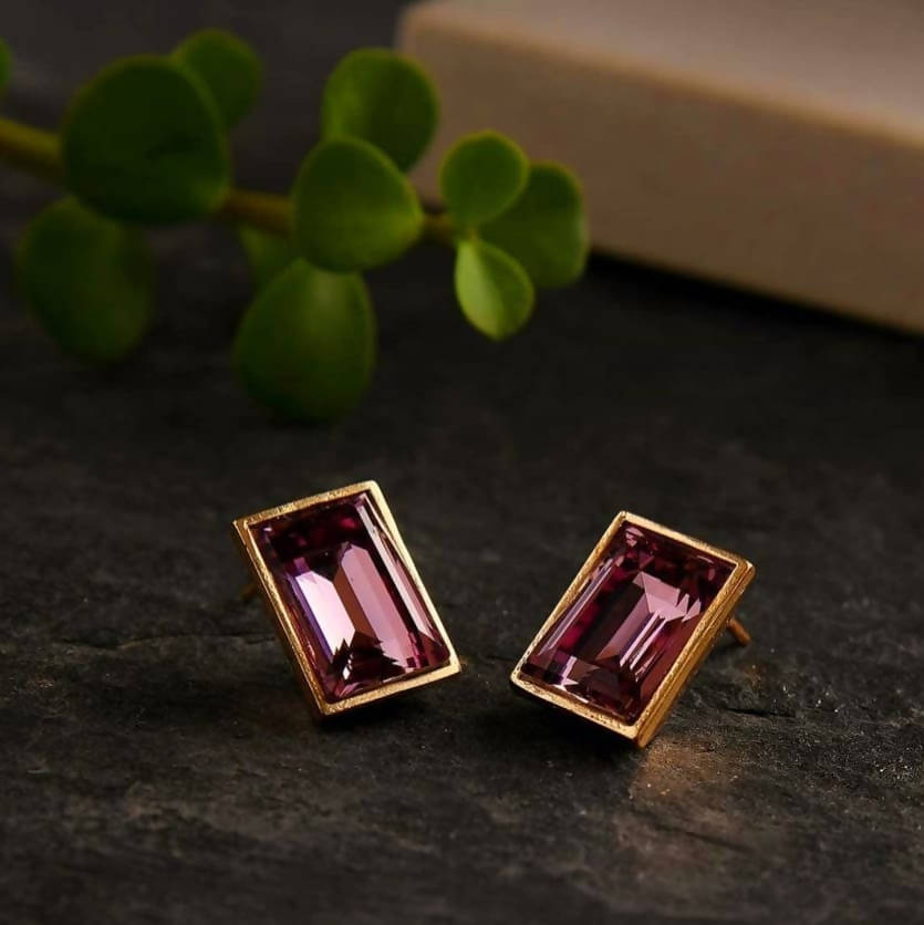 Bling Accessories Swarovski Amethyst Earrings | Grocsy