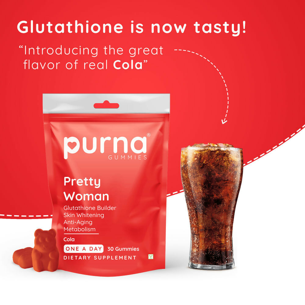Purna Gummies Glutathione Cola Flavour Gummies for Skin Brightening | Grocsy