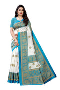 Vamika Rama Green Printed Art Silk Saree | Grocsy