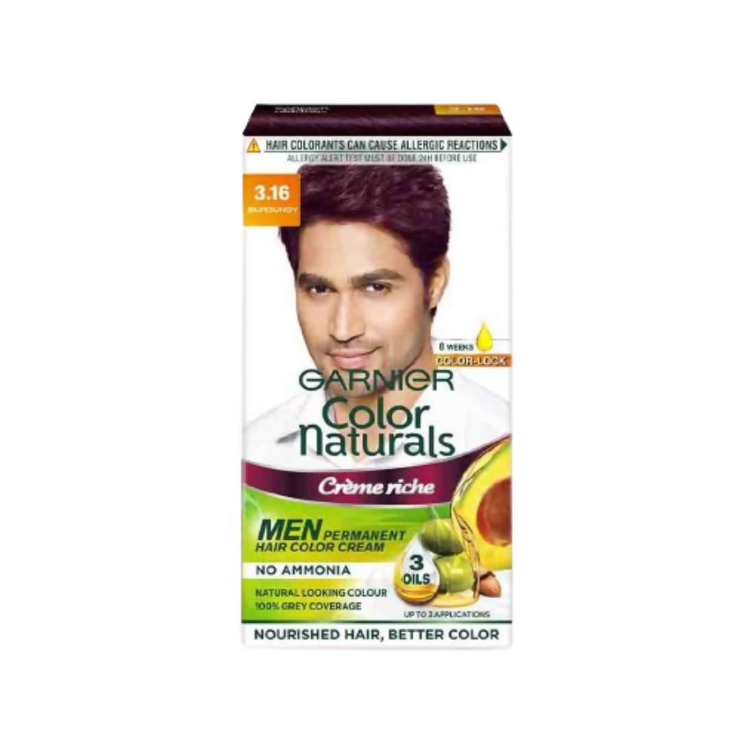 Garnier Color Naturals Creme Riche Men Hair Color - Shade 3.16 Burgundy | Grocsy