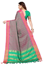Vamika Weaving Grey Cotton Silk Saree | Grocsy