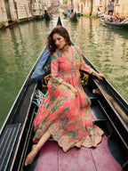 Anaita Pink Chinon Silk Readymade Anarkali Suit with Embroidery Work | Grocsy