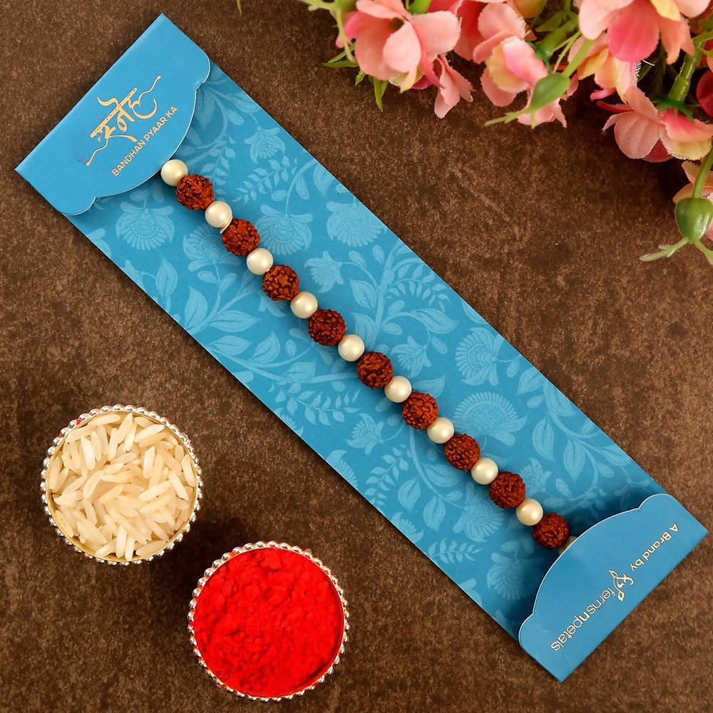 Rudraksha Elite Rakhi & Almonds Jar | Grocsy