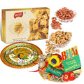 Bikano Chana Almond Bite and Dryfruits Rakhi Puja Thali Gift | Grocsy
