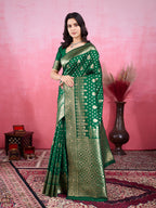 Vedant Vastram Banarasi Silk Fashion Saree - Green | Grocsy