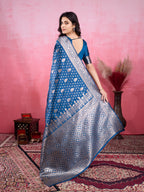 Vedant Vastram Banarasi Silk Fashion Saree - Rama | Grocsy
