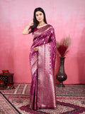 Vedant Vastram Banarasi Silk Fashion Saree - Wine | Grocsy