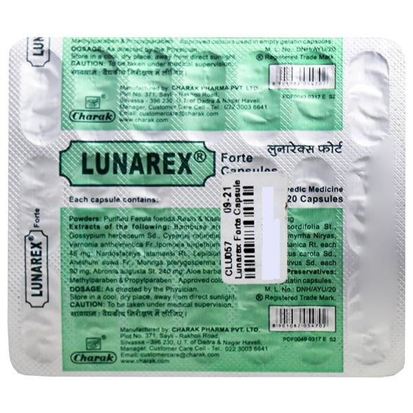 Charak Pharma Lunarex Forte Capsules | Grocsy